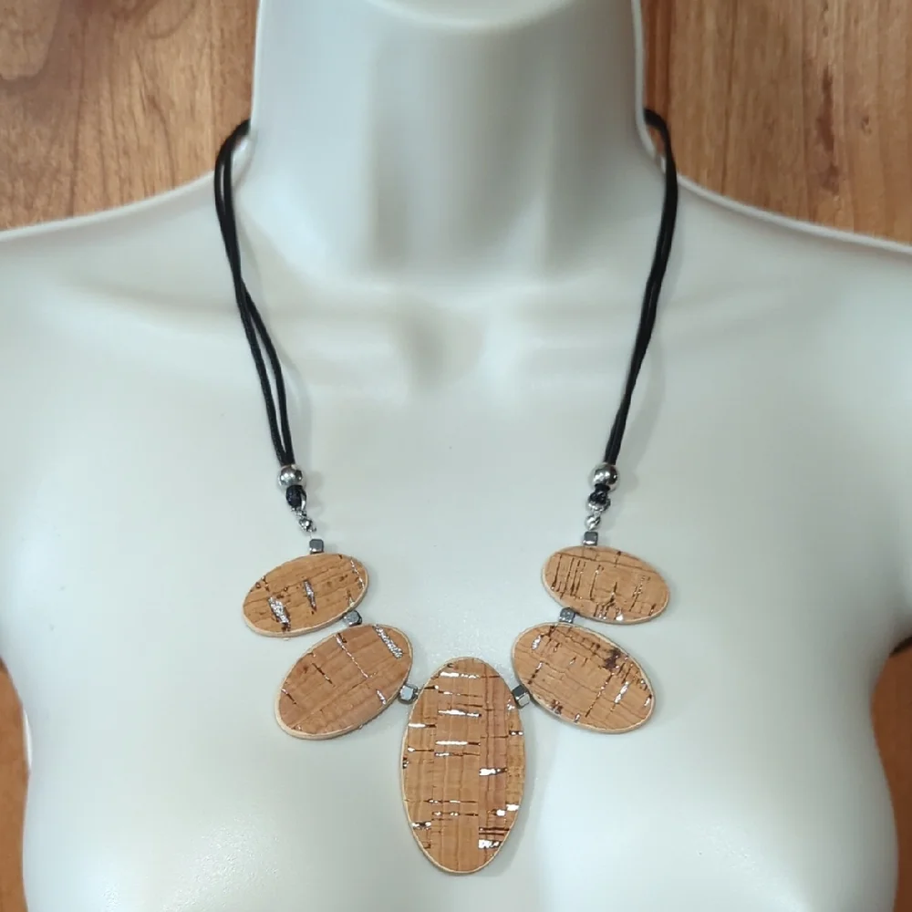 Paparazzi Natural Cork and Black‎ Necklace